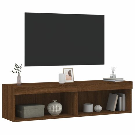 Tv-meubels met LED-verlichting 2 st 60x30x30 cm bruineikenkleur 6