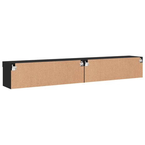 Tv-meubels met LED-verlichting 2 st 100x30x30 cm zwart 10