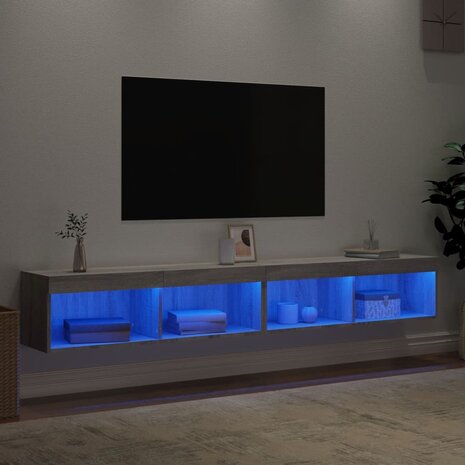 Tv-meubels met LED-verlichting 2 st 100x30x30 cm grijs sonoma 4