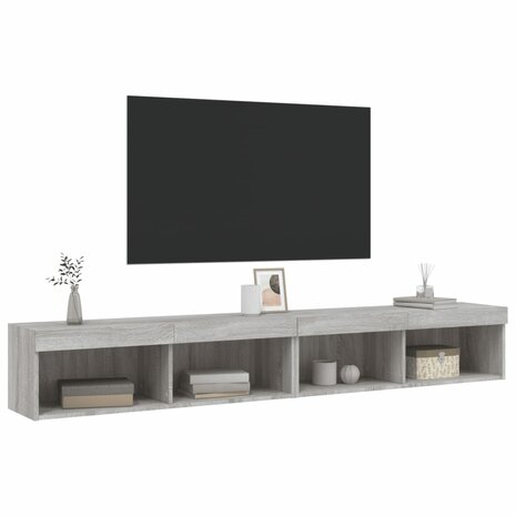 Tv-meubels met LED-verlichting 2 st 100x30x30 cm grijs sonoma 6