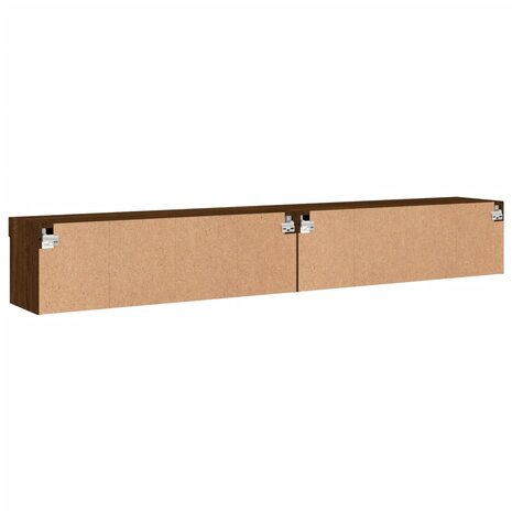 Tv-meubels met LED-verlichting 2 st 100x30x30 cm bruineiken 10