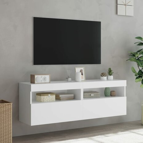 Tv-wandmeubels met LED-verlichting 2 st 60x30x40 cm wit 5