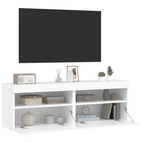 Tv-wandmeubels met LED-verlichting 2 st 60x30x40 cm wit 7