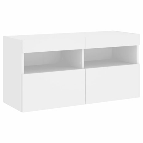 Tv-wandmeubel met LED-verlichting 80x30x40 cm wit 3