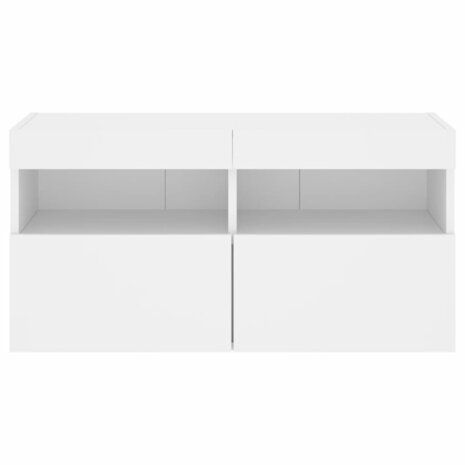 Tv-wandmeubel met LED-verlichting 80x30x40 cm wit 9