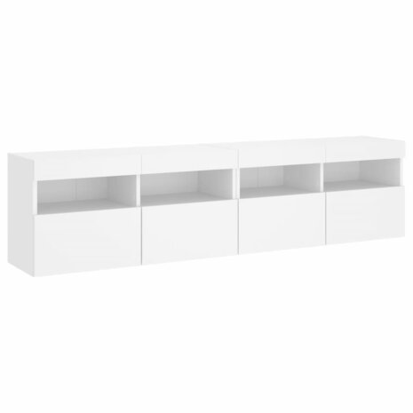 Tv-wandmeubels met LED-verlichting 2 st 80x30x40 cm wit 3