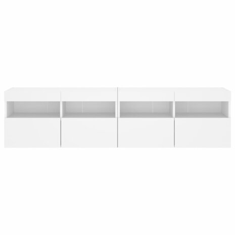 Tv-wandmeubels met LED-verlichting 2 st 80x30x40 cm wit 9