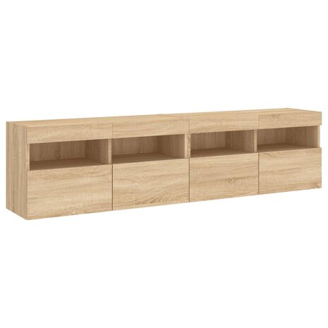 Tv-wandmeubels met LED 2 st 80x30x40 cm sonoma eikenkleurig 3