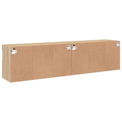 Tv-wandmeubels met LED 2 st 80x30x40 cm sonoma eikenkleurig 11