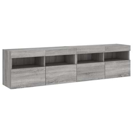 Tv-wandmeubels met LED 2 st 80x30x40 cm grijs sonoma eikenkleur 3