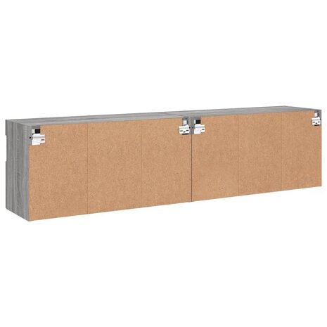 Tv-wandmeubels met LED 2 st 80x30x40 cm grijs sonoma eikenkleur 10