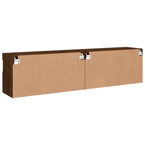 Tv-wandmeubels met LED 2 st 80x30x40 cm bruin eikenkleur 11