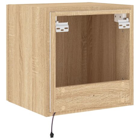 Tv-wandmeubelen met LED 2 st 40,5x35x40 cm sonoma eikenkleurig 11