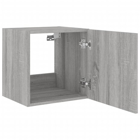 Tv-wandmeubelen met LED 2 st 40,5x35x40 cm grijs sonoma eiken 9