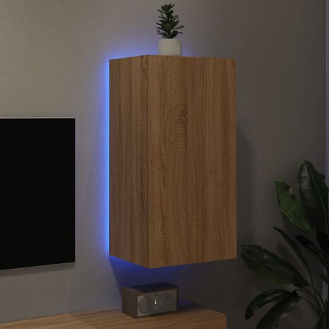 Tv-wandmeubel met LED-verlichting 40,5x35x80 cm sonoma eiken 3