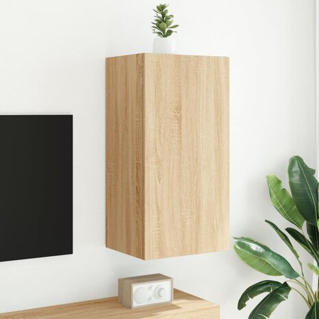 Tv-wandmeubel met LED-verlichting 40,5x35x80 cm sonoma eiken 4