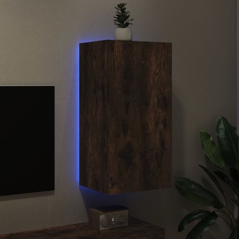 Tv-wandmeubel met LED-verlichting 80,5x35x80 cm gerookt eiken 3