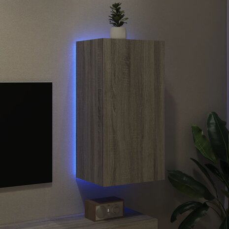 Tv-wandmeubel met LED-verlichting 40,5x35x80 cm grijs sonoma 3