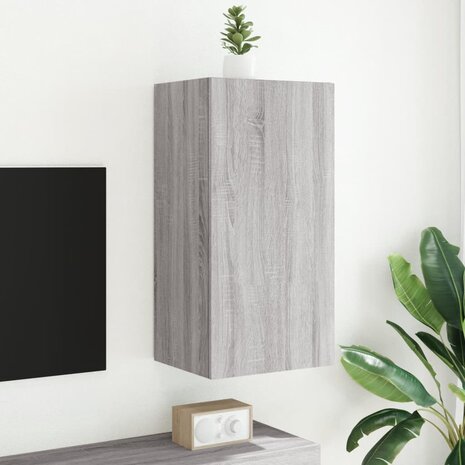 Tv-wandmeubel met LED-verlichting 40,5x35x80 cm grijs sonoma 4