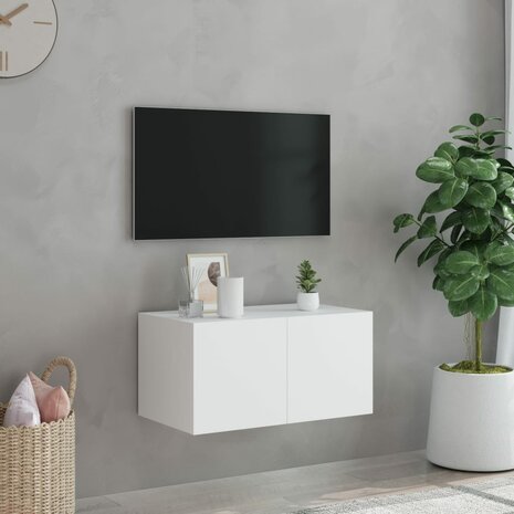 Tv-wandmeubel met LED-verlichting 60x35x31 cm wit 4