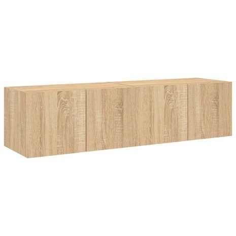 Tv-wandmeubelen met LED 2 st 60x35x31 cm sonoma eikenkleurig 7