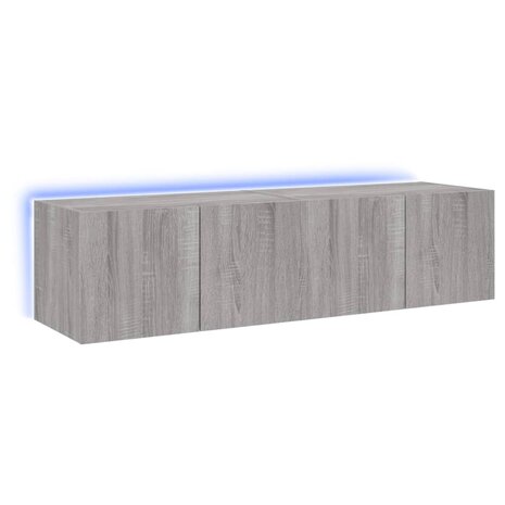 Tv-wandmeubelen met LED 2 st 60x35x31 cm grijs sonoma eiken 2