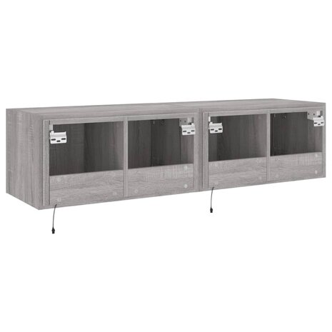 Tv-wandmeubelen met LED 2 st 60x35x31 cm grijs sonoma eiken 11