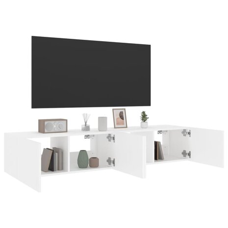 Tv-wandmeubels met LED-verlichting 2 st 80x35x31 cm wit 6