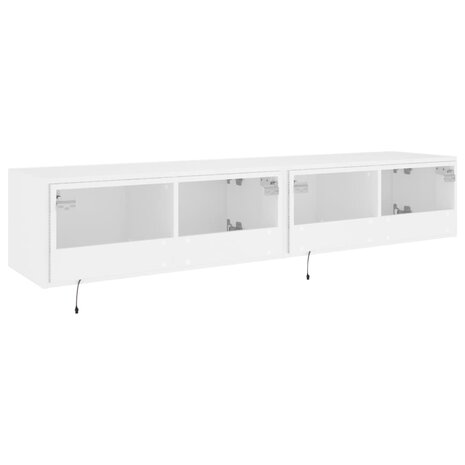 Tv-wandmeubels met LED-verlichting 2 st 80x35x31 cm wit 11