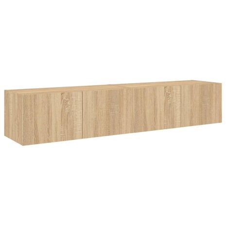 Tv-wandmeubels met LED 2 st 80x35x31 cm sonoma eikenkleurig 7