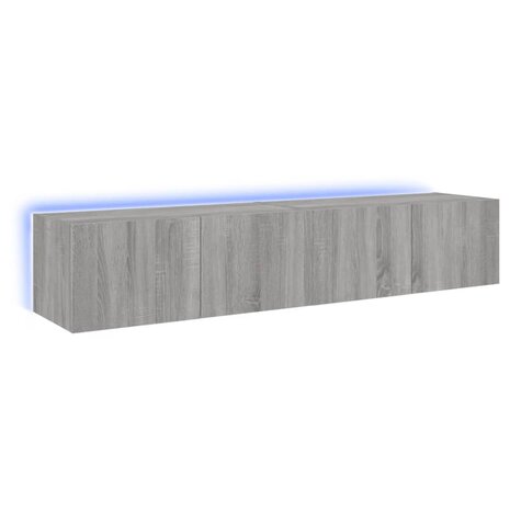 Tv-wandmeubels met LED 2 st 80x35x31 cm grijs sonoma 2