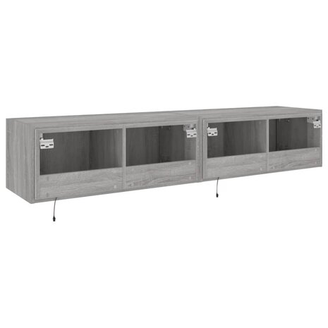 Tv-wandmeubels met LED 2 st 80x35x31 cm grijs sonoma 11