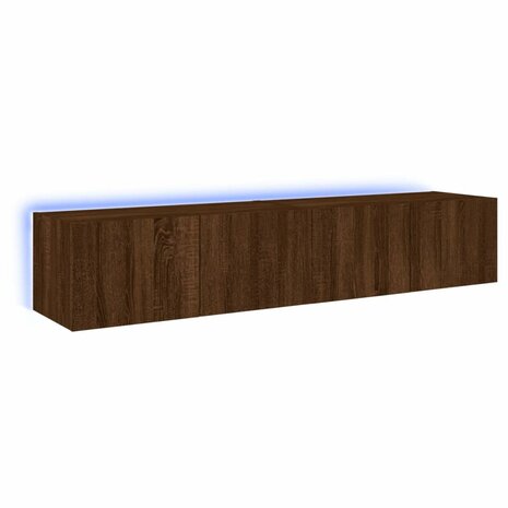 Tv-wandmeubels met LED-verlichting 2 st 80x35x31 cm bruineiken 2