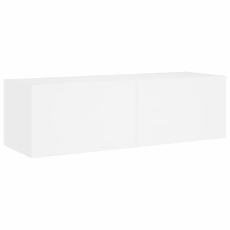 Tv-wandmeubel met LED-verlichting 100x35x31 cm wit 3