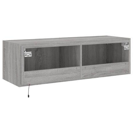 Tv-wandmeubel met LED-verlichting 100x35x31 cm grijs sonoma 12