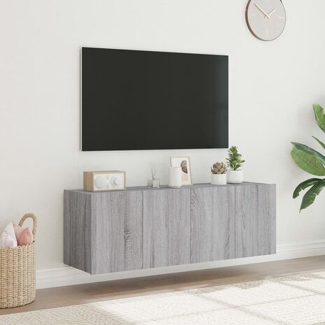 Tv-wandmeubels met LED 2 st 60x35x41 cm grijs sonoma eiken 5