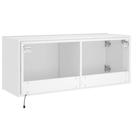 Tv-wandmeubel met LED-verlichting 100x35x41 cm wit 11