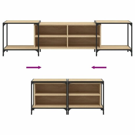 Tv-meubel 203x37x50 cm bewerkt hout sonoma eikenkleurig 7