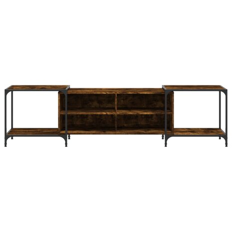 Tv-meubel 203x37x50 cm bewerkt hout gerookt eikenkleurig 4