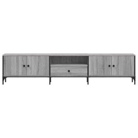 Tv-meubel met lade 200x25x44 cm bewerkt hout grijs sonoma eiken 6