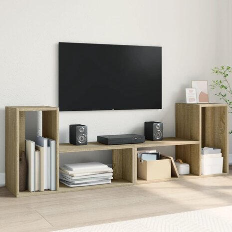 Tv-meubelen 2 st 75x30x50 cm bewerkt hout sonoma eikenkleurig 1