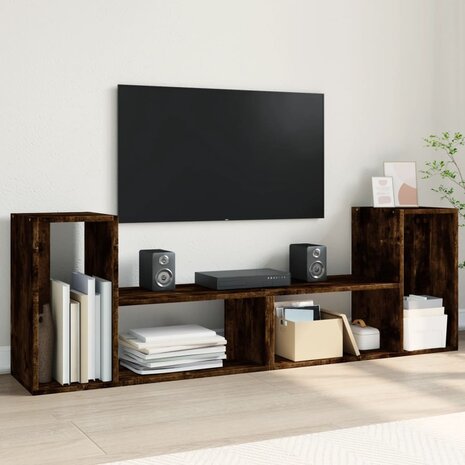 Tv-meubelen 2 st 75x30x50 cm bewerkt hout gerookt eikenkleurig 1