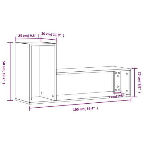 Tv-meubelen 2 st 100x30x50 cm bewerkt hout wit 12