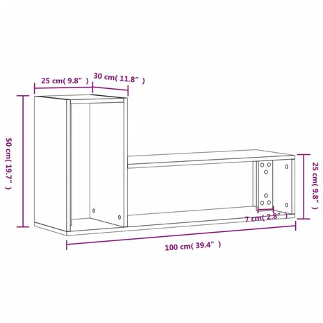 Tv-meubelen 2 st 100x30x50 cm bewerkt hout grijs sonoma eiken 12