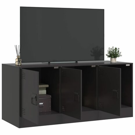 Tv-meubel 99x39x44 cm staal zwart 4