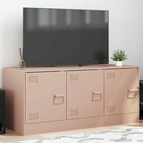 Tv-meubel 99x39x44 cm staal roze 1