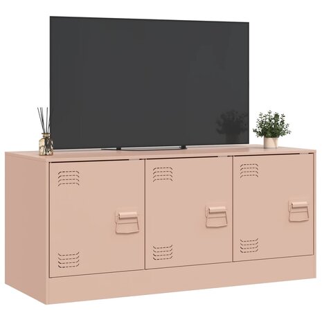 Tv-meubel 99x39x44 cm staal roze 5