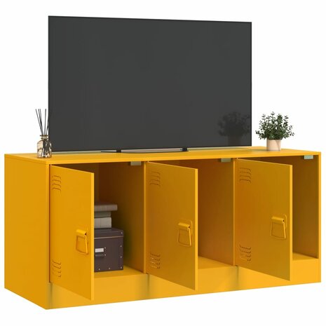 Tv-meubel 99x39x44 cm staal mosterdgeel 4