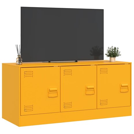 Tv-meubel 99x39x44 cm staal mosterdgeel 5