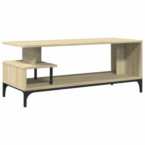 Tv-meubel 102x40x41 cm hout en gepoedercoat staal sonoma eiken 7